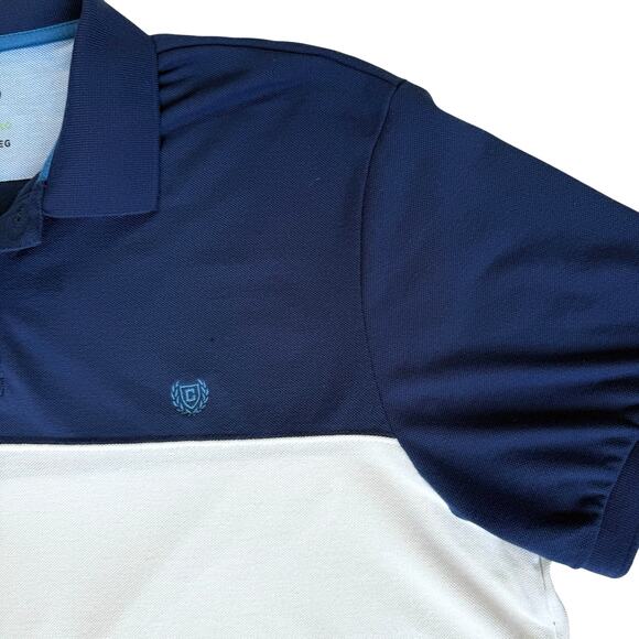 Chaps Colorblock Polo Shirt Men's XXL 2XL Blue White Classic Fit Casual Everyday - Picture 4 of 9